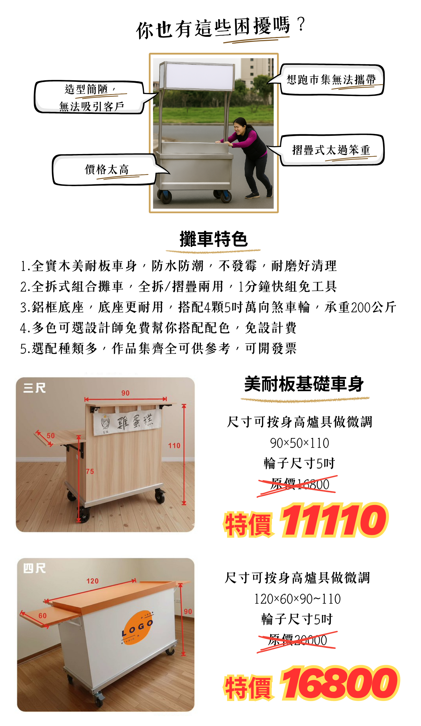 美耐板攤車優惠